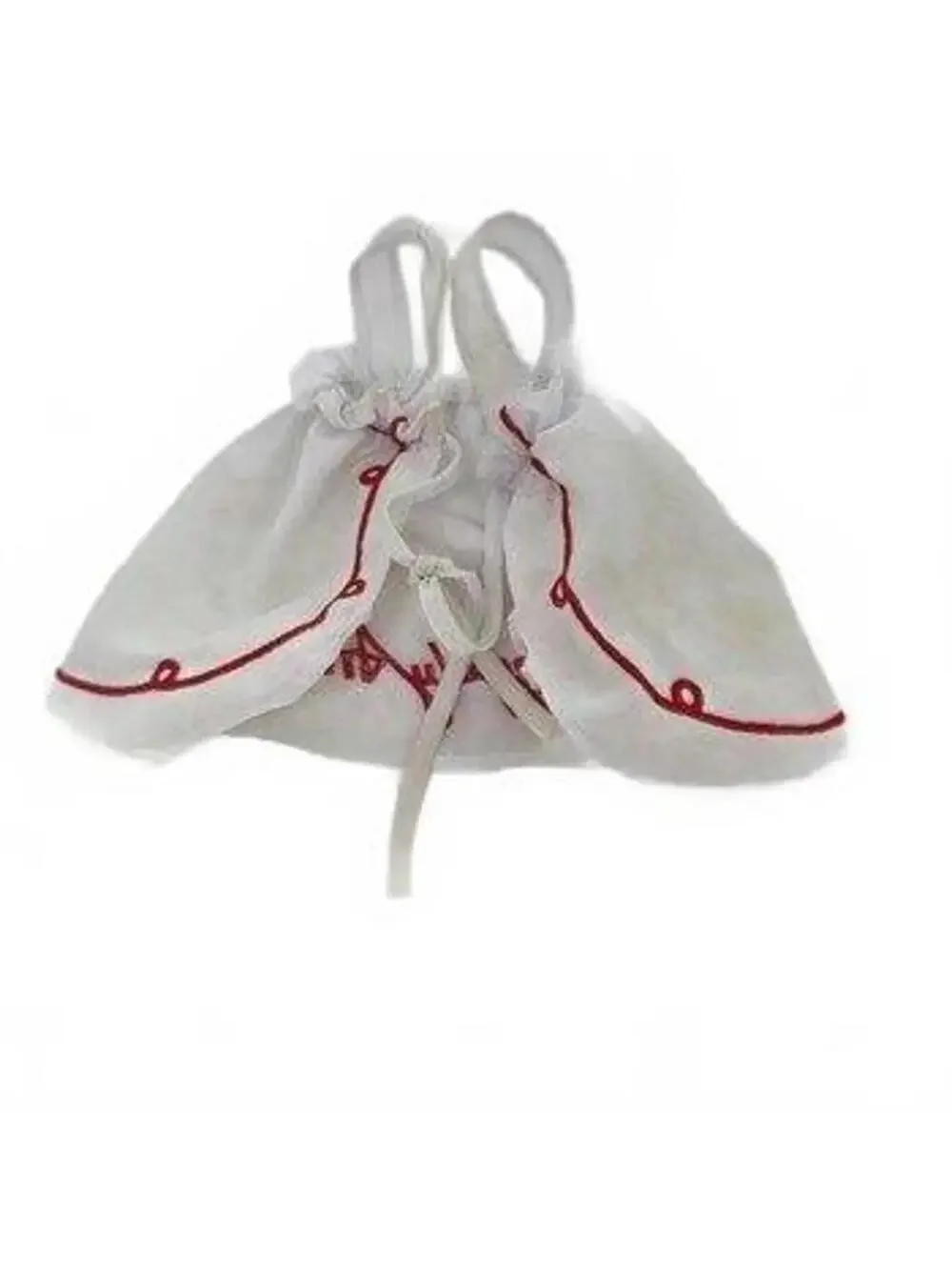 Vintage Raggedy Ann Doll Clothing Set White Dress & Embroidered Apron Pinafore